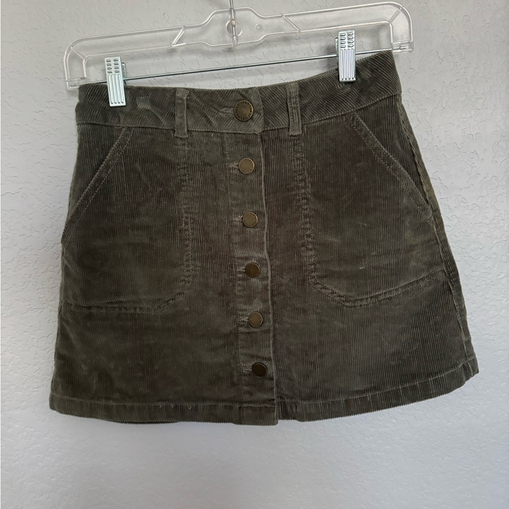 Jolt Green Mini Skater Skirt